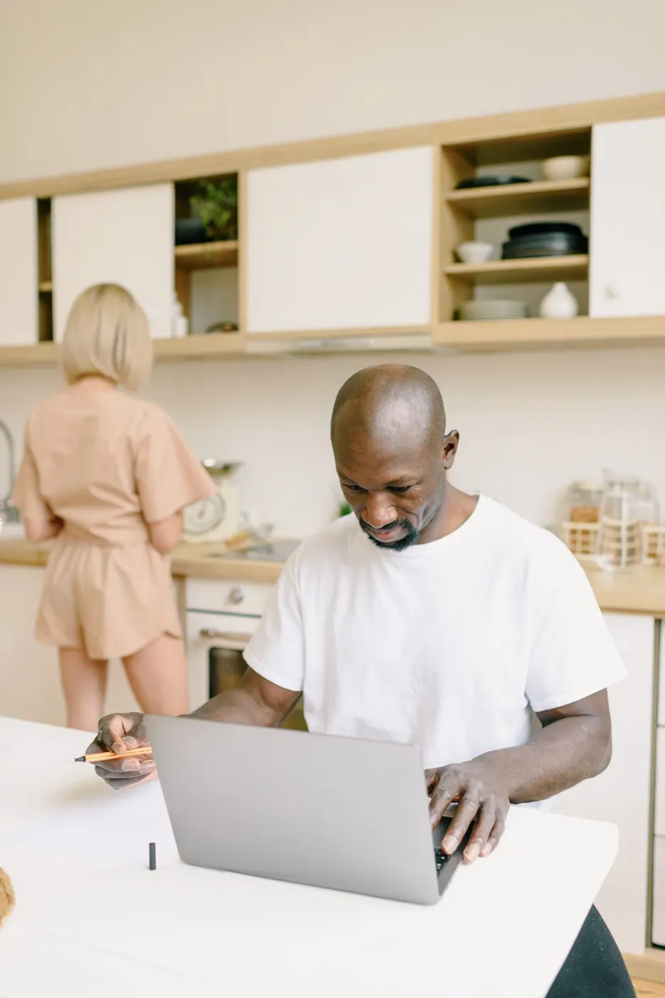 Illustrative photograph of people reviewing information together